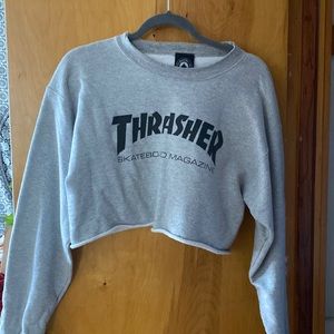 Thrasher Cropped Crewneck Sweater